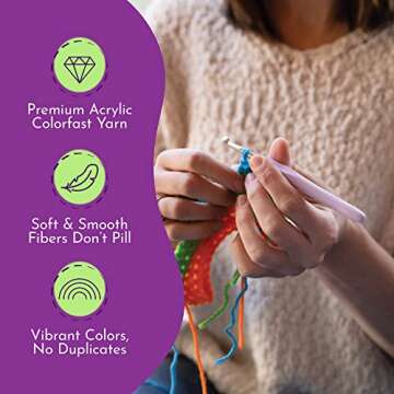 Mira HandCrafts Acrylic Yarn Starter Kit for Crafts