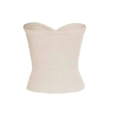 Womens Strapless Crop Top Sexy Sweetheart Neck Ribbed Knit Twisted Knot Front Sleeveless Y2K CamisoleTanks Top