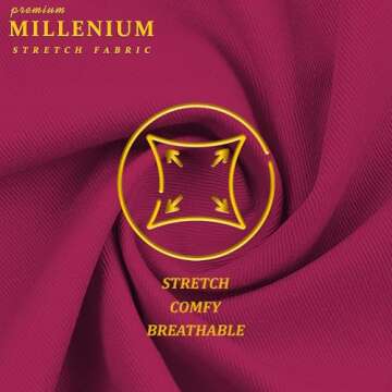 Hybrid & Company Super Comfy Stretch with Full Elastic Waist Pull On Hot Pink Millennium Twill Pant KP44972 Fuchsia L