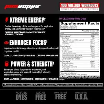 PROSUPPS Mr. Hyde Xtreme Pre-Workout Powder Energy Drink - Intense Sustained Energy, Pumps & Focus with Beta Alanine, Creatine & Nitrosigine, (30 Servings, Pixie Dust)