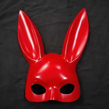 UICIOP Christmas Party Mask Halloween Party Mask Cute Bunny Mask Bar KTV Party Bunny Mask (Red)
