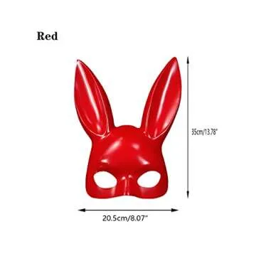 UICIOP Christmas Party Mask Halloween Party Mask Cute Bunny Mask Bar KTV Party Bunny Mask (Red)