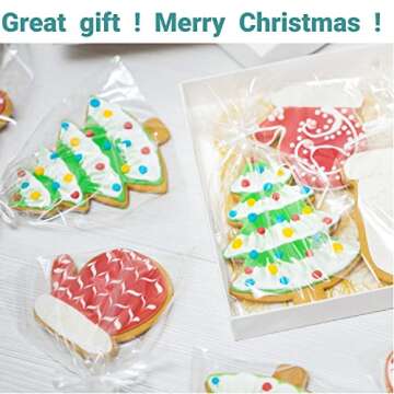 JOB JOL Christmas Cookie Cutters 6 PCS, 4'', Gingerbread Man, Christmas Tree, Snowman, Light Bulb, Mitten
