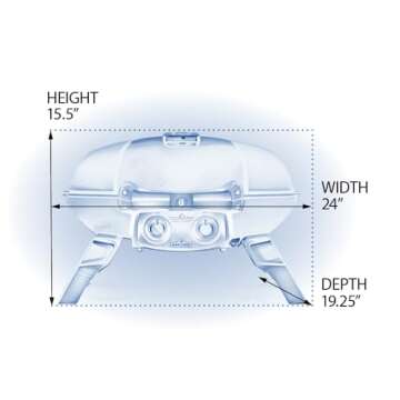 Napoleon TravelQ 285 Portable Propane Gas Grill with Griddle, Red, 2 Burners, For Tailgating, Campin...