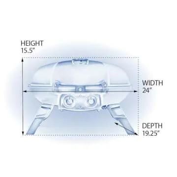 Napoleon TravelQ 285 Portable Propane Gas Grill with Griddle, Red, 2 Burners, For Tailgating, Campin...