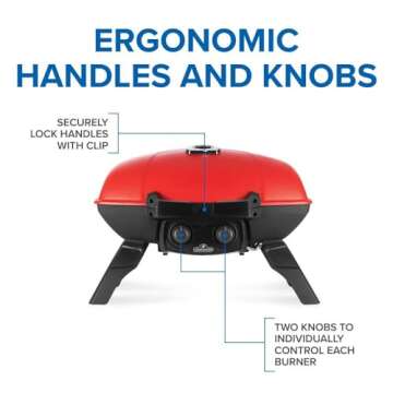 Napoleon TravelQ 285 Portable Grill with Griddle for Outdoor Cooking