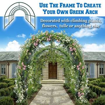 Benefit-USA Large Garden Support Arch for Climbing Plants