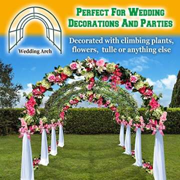 Benefit-USA Large Garden Support Arch for Climbing Plants