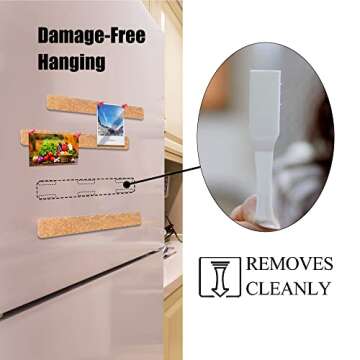 Felt Pin Boards Bar Strips for Walls Bulletin Board Removable with 24 Command Strips Memo Notice Boards as Classroom Office Decor, 4 Pack, 40 Push Pins