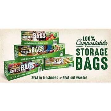 Eco-Friendly UNNI Compostable Snack Bags - 50 Count