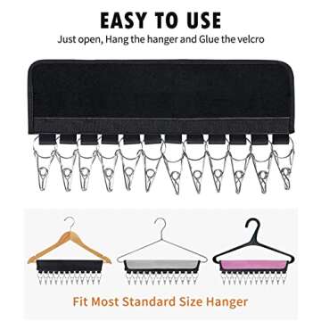 Hat Rack for Baseball Caps, 2 Pack Hat Organizer Holder for Hanger & Room Closet Display, 24 Hat Storage Clips for Hang Ball Caps Winter Beanie & Accessories(Black+Black)