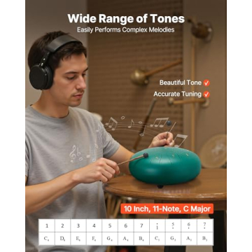 VEVOR 10 Inch Steel Tongue Drum for Meditation & Yoga