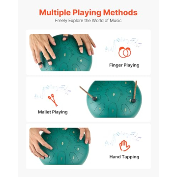 VEVOR 10 Inch Steel Tongue Drum for Meditation & Yoga