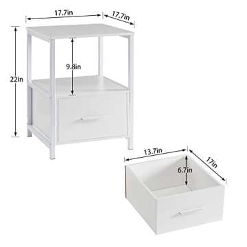 VECELO Modern Nightstand with Drawer - Stylish & Durable