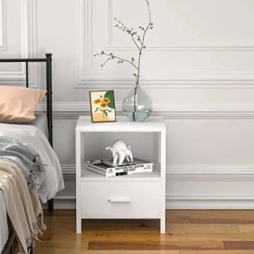 VECELO Modern Nightstand with Drawer - Stylish & Durable