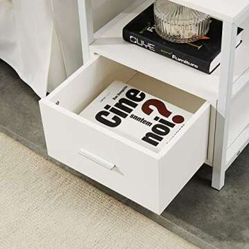 VECELO Modern Nightstand with Drawer - Stylish & Durable