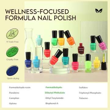 Morovan Nail Polish Set Fingernail: Rainbow Quick Dry 15 Vibrant Colors Nail Polish Kit Neno Regular Nail Polish Bulk 0.25 oz Finger Nail Polish Pack Spring Summer Nail Polish Gifts for Women