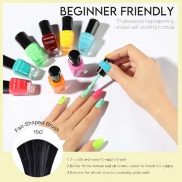 Morovan Nail Polish Set Fingernail: Rainbow Quick Dry 15 Vibrant Colors Nail Polish Kit Neno Regular Nail Polish Bulk 0.25 oz Finger Nail Polish Pack Spring Summer Nail Polish Gifts for Women
