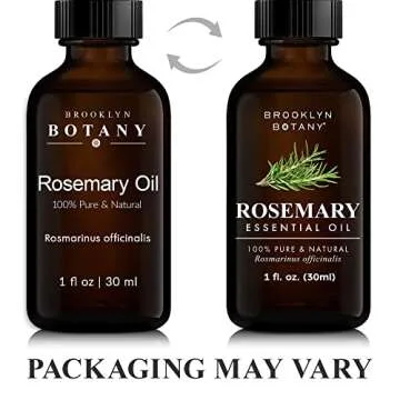 Brooklyn Botany Rosemary Essential Oil – 100% Pure and Natural – Premium Grade Oil with Dropper - for Aromatherapy and Diffuser - 1 Fl Oz
