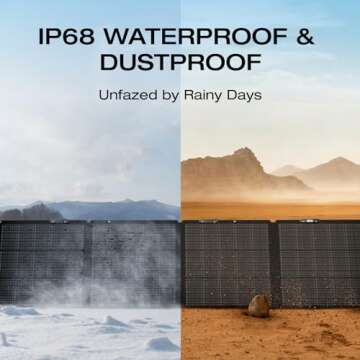 EF ECOFLOW 220 Watt Portable Solar Panel, 25% High Conversion Efficiency N-Type Solar Cell, NextGen Foldable Solar Panel with Adjustable Kickstand, IP68 Waterproof for Camping RV Off Grid System