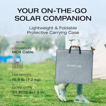 EF ECOFLOW 220 Watt Portable Solar Panel, 25% High Conversion Efficiency N-Type Solar Cell, NextGen Foldable Solar Panel with Adjustable Kickstand, IP68 Waterproof for Camping RV Off Grid System