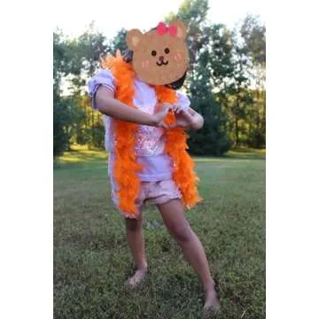 Over 10 Color 25 Gram, 4 Feet Long Chandelle Feather Boa, Kids Feather Boa, Great for Party, Wedding, Halloween Costume, Christmas Tree, Decoration (Orange)