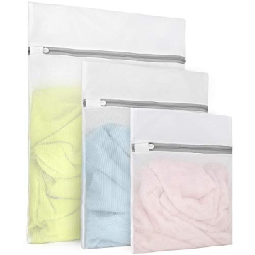 3Pcs Durable Fine Mesh Laundry Bags for Delicates 1 Large 16 x 20 Inches, 1 Medium 12 x 16 Inches, 1...
