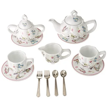 Delton Products Butterfly Tea Set for Kids