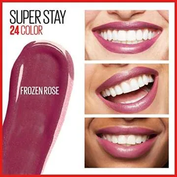 Maybelline Super Stay 24, 2-Step Liquid Lipstick Makeup, Long Lasting Highly Pigmented Color with Moisturizing Balm, Frozen Rose, Mauve Pink, 1 Count