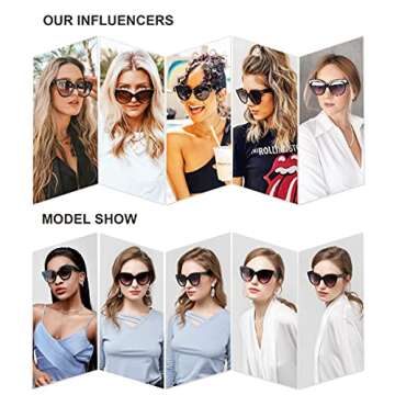 SOJOS Retro Oversized Cateye Sunglasses for Women Large Vintage Trendy Shades SJ2074, Orange/Brown