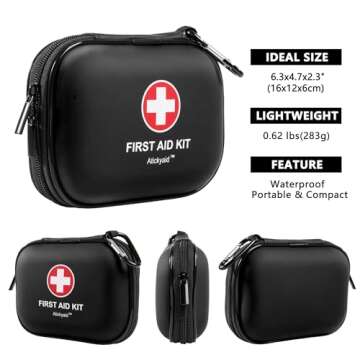 Mini First Aid Kit - 120 Piece Small Waterproof Hard Shell Medical Kit for Car, Home, Office, Travel...