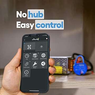 Shelly 1 Relay Switch, WiFi Smart Home Automation, Compatible with Alexa & Google Home, iOS Android App, No Hub Required, Wireless Light Switch, DIY Remote Control Garage Door, UL Certified, 4 Pack