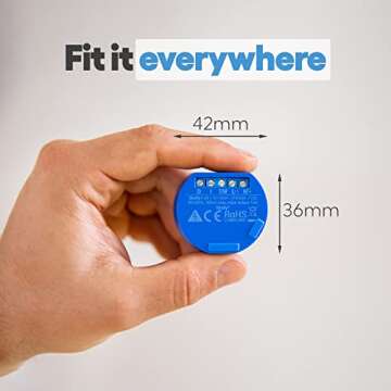 Shelly 1 Relay Switch, WiFi Smart Home Automation, Compatible with Alexa & Google Home, iOS Android App, No Hub Required, Wireless Light Switch, DIY Remote Control Garage Door, UL Certified, 4 Pack