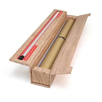 ChicWrap Wood Grain Parchment Paper Dispenser with 15"x 41" Sq. Ft Roll of Culinary Parchment Paper - Reusable with Slide Cutter Technology