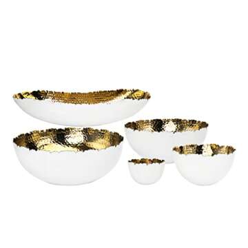 Godinger Centerpiece Tray - Elegant White and Gold Serveware for Home Décor