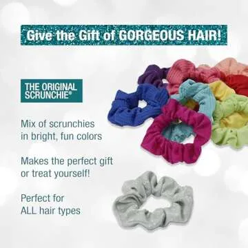 Scunci by Conair 10pk Scrunchie Gift Box - hair ties - hair elastics - hair accessories for girls and women - teen girl gifts trendy stuff - scrunchies - Assorted Colors