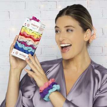 Scunci by Conair 10pk Scrunchie Gift Box - hair ties - hair elastics - hair accessories for girls and women - teen girl gifts trendy stuff - scrunchies - Assorted Colors