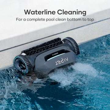 AIPER Cordless Robotic Pool Cleaner with WavePath Navigation and Wall Climbing Efficiency for Ingrou...