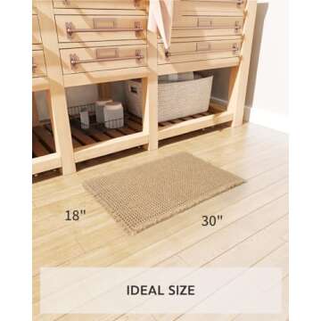 tchdio Waffle Bath Mat Rug - Ultra Soft & Non-Slip Design for Your Bathroom
