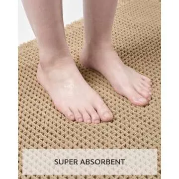 tchdio Waffle Bath Mat Rug for Absorbency & Comfort