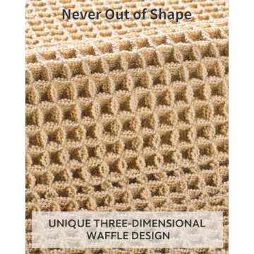 tchdio Waffle Bath Mat Rug for Absorbency & Comfort