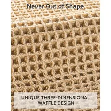 tchdio Waffle Bath Mat Rug for Absorbency & Comfort