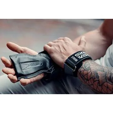 Versa Gripps® Xtreme, Made in The USA, Wrist Straps for Weightlifting Alternative, The Best Training Accessory, Onyx, S