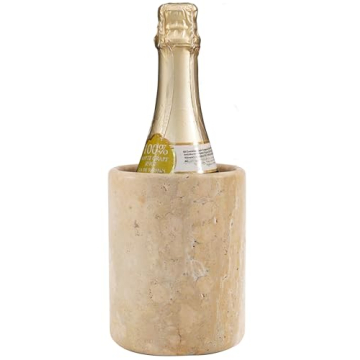 Luxurious SPESHSTONES Travertine Wine Cooler – 6.5" Handmade Beverage Chiller