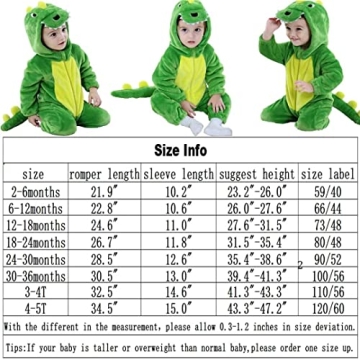 Cute Baby Green Dinosaur Costume for Toddlers