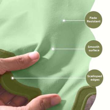 Folkulture Table Runner 90 Inches Long for Farmhouse Decor, 100% Cotton Quilted Table Runner Outdoor, Rustic Dining Table Runner or Scalloped Table Runner for Coffee Table Decor ( Forest Sage )