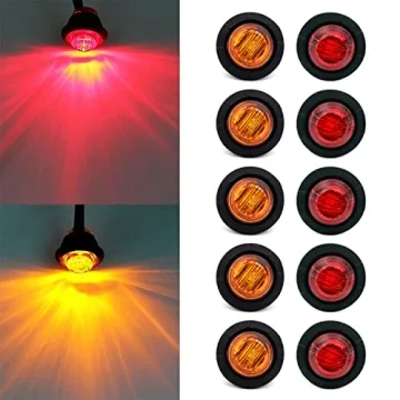 FXC Purishion 10x 3/4 in Round LED Clearance Light for Vehicles, Boats, Trailers