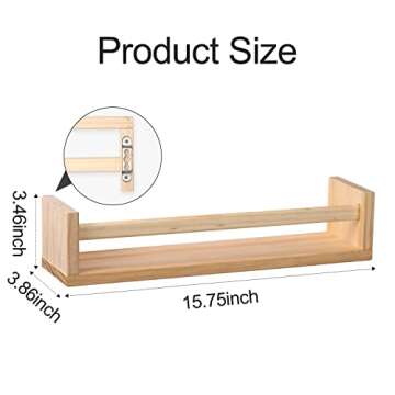 Gneric Floating Shelves for Wall, Burlywood Nursery Book Shelves, 15.7 inch Kids Bookshelf, Wall She...