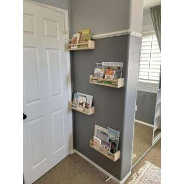 Gneric Floating Shelves for Wall, Burlywood Nursery Book Shelves, 15.7 inch Kids Bookshelf, Wall Shelves for Living Room Bedroom Decor,Kitchen Spice Rack,Bathroom Storage Rack(4 Pack)