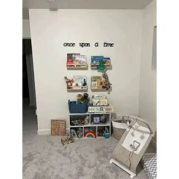 Gneric Floating Shelves for Wall, Burlywood Nursery Book Shelves, 15.7 inch Kids Bookshelf, Wall Shelves for Living Room Bedroom Decor,Kitchen Spice Rack,Bathroom Storage Rack(4 Pack)